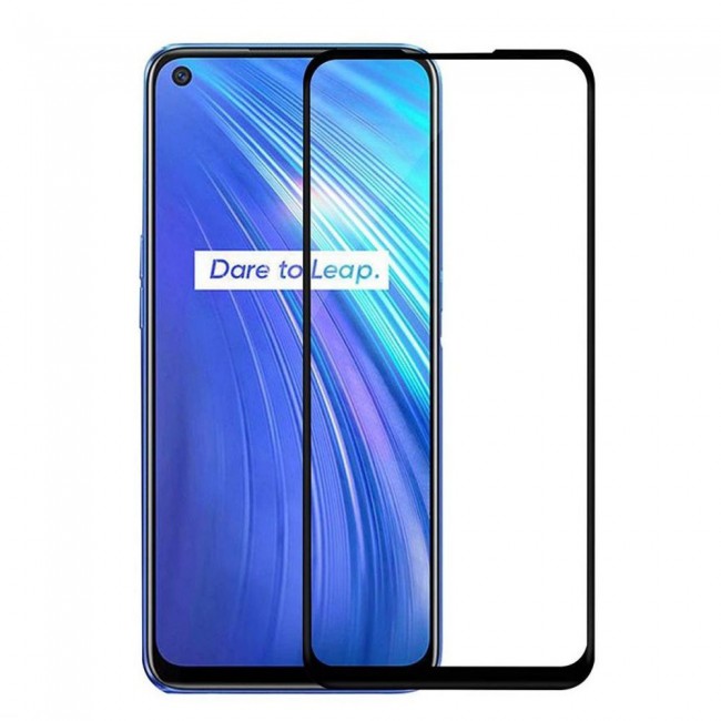 Realme 6 Full Glue 3D Tempered Glass Screen Protector Grand Shieldz Margoun – Black Edge