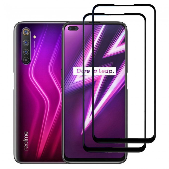 Realme 6 Pro 2Pack Full Glue 3D Tempered Glass Screen Protector Super Shieldz Margoun – Black Edge