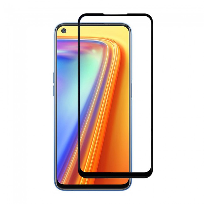 Realme 7 Full Glue 3D Tempered Glass Screen Protector Grand Shieldz Margoun – Black Edge