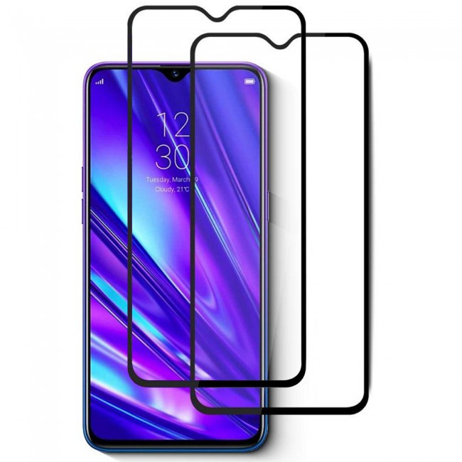 Realme C11 2Pack Full Glue 3D Tempered Glass Screen Protector Super Shieldz Margoun – Black Edge