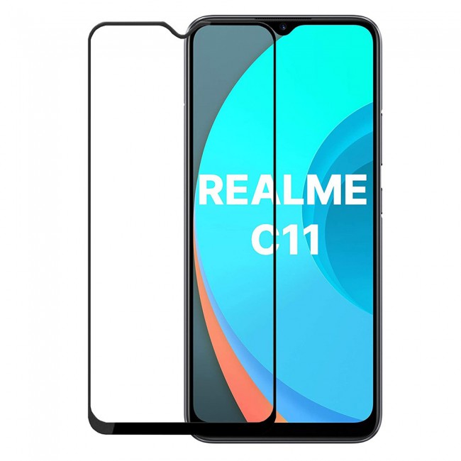 Realme C11 Full Glue 3D Tempered Glass Screen Protector Ultimate Margoun – Black Edge
