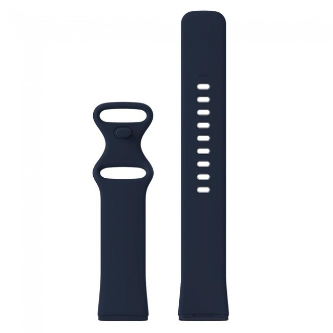 2Pack Silicone Rubber Infinity Band for Fitbit Versa 3 Medium-Long Length 230mm Henlein Series by Margoun - Dark Blue Black