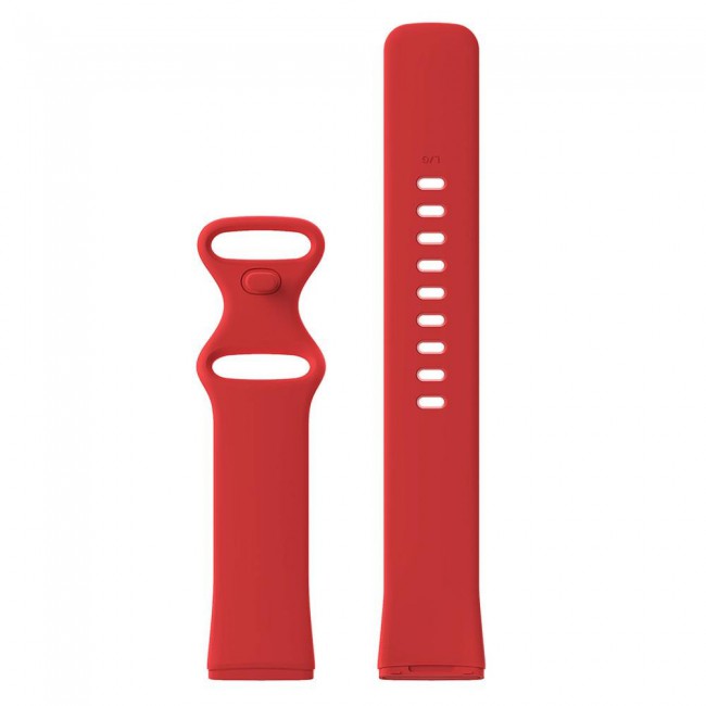 Silicone Rubber Infinity Band for Fitbit Versa 3 Medium-Long Length 230mm Henlein Series by Margoun - Red