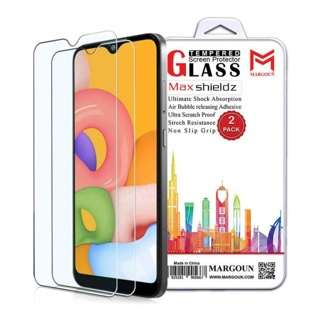 Samsung Galaxy A01 Tempered Glass 2Pack Max Shieldz Margoun - Clear