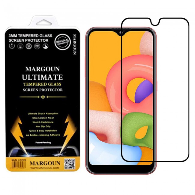 Samsung Galaxy A01 Tempered Glass 9D Ultimate Margoun - Black Frame
