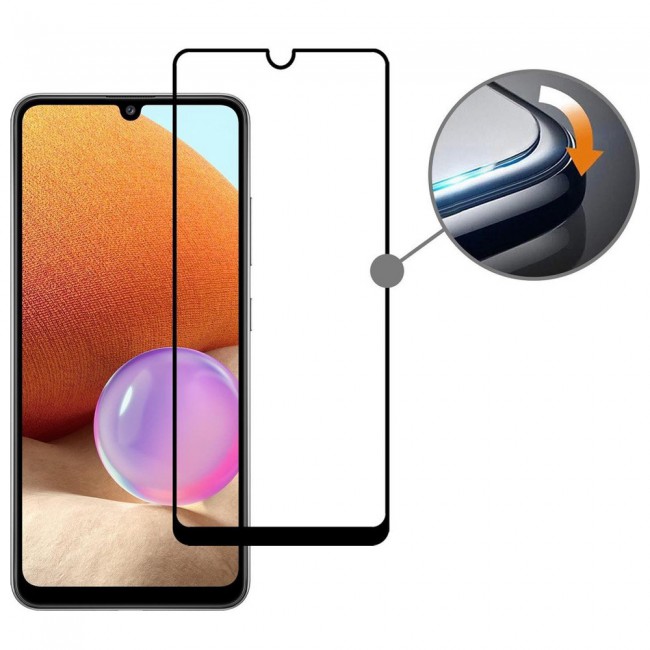 Samsung Galaxy A12 A32 5G 3D Tempered Screen Protector Grand Shieldz by Margoun - Black Edge