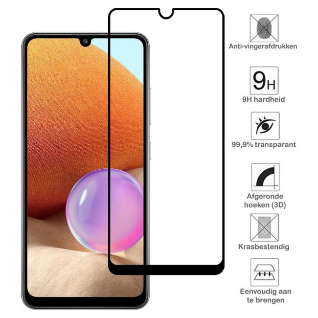 Samsung Galaxy A12 A32 5G Glass 3D Tempered Screen Protector Ultimate by Margoun - Black Edge