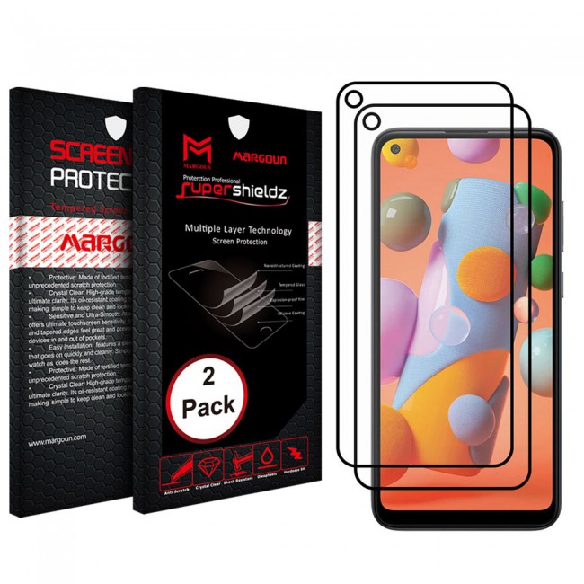 Samsung Galaxy A21 9D Tempered Glass 2-Pack Super Shieldz Margoun- Black Frame