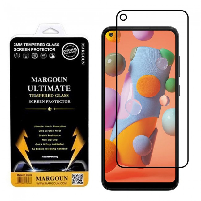 Samsung Galaxy A21 Tempered Glass 9D Ultimate Margoun - Black Frame