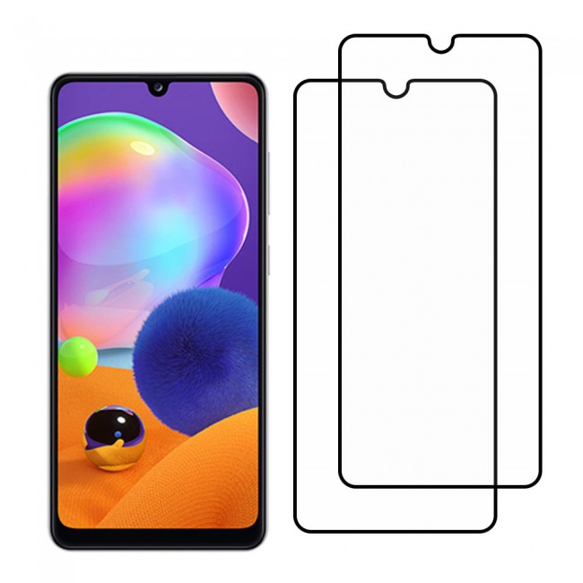 Samsung Galaxy A31 9D Tempered Glass 2-Pack Super Shieldz Margoun- Black Frame