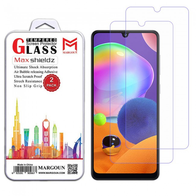 Samsung Galaxy A31 Screen Protector 2-Pack Glass Max Shieldz Margoun - Clear