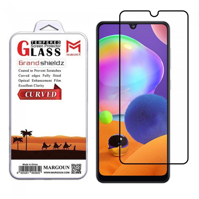 Samsung Galaxy A31 Tempered Glass 9D Grand Shieldz Margoun - Black Frame