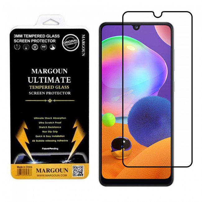 Samsung Galaxy A31 Tempered Glass 9D Ultimate Margoun - Black Frame