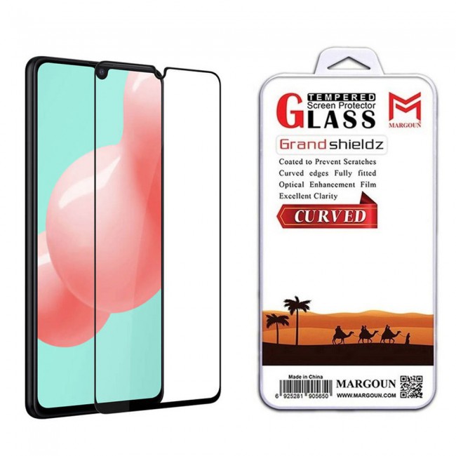 Samsung Galaxy A41 Tempered Glass 9D Grand Shieldz Margoun - Black Frame