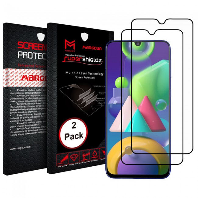 Samsung Galaxy A50s 3D Tempered Glass 2-Pack Super Shieldz Margoun- Black Frame