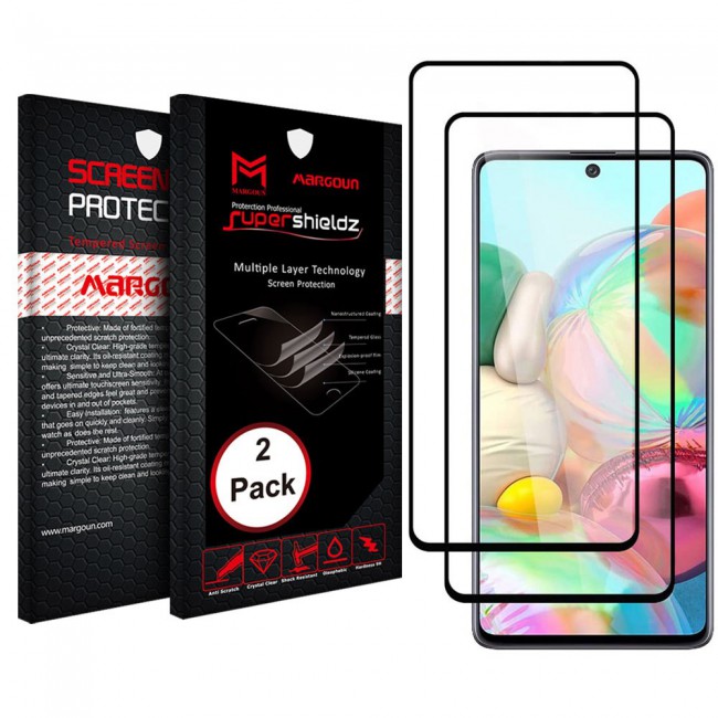 Samsung Galaxy A51 Tempered 3D Glass 2-Pack Super Shieldz Margoun- Black Frame