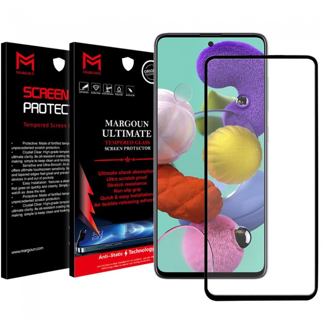 Samsung Galaxy A51 Tempered Glass 3D Ultimate Margoun - Black Frame