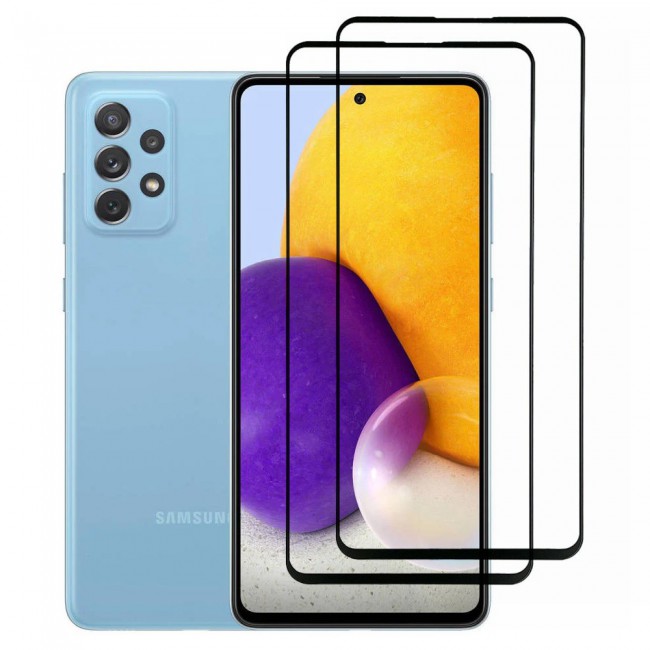 Samsung Galaxy A72 A72 5G 3D Tempered Screen Protector 2Pack Super Shieldz by Margoun - Black Edge