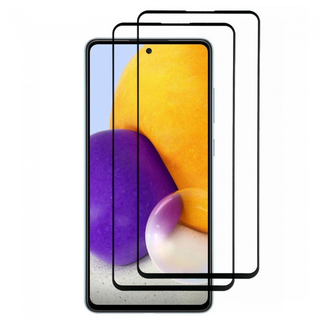 Samsung Galaxy A72 A72 5G 3D Tempered Screen Protector 2Pack Super Shieldz by Margoun - Black Edge