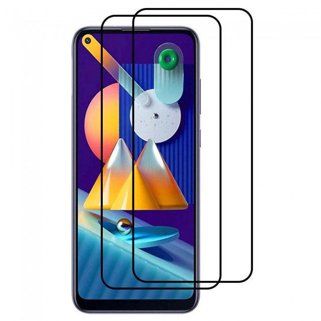 Samsung Galaxy M11 9D Tempered Glass 2-Pack Super Shieldz Margoun- Black Frame