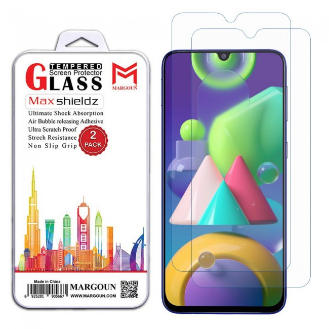 Samsung Galaxy M21 Tempered Glass 2Pack Max Shieldz Margoun - Clear
