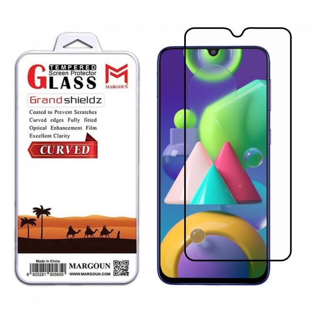 Samsung Galaxy M21 Tempered Glass 9D Grand Shieldz Margoun - Black Frame