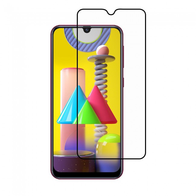 Samsung Galaxy M31 Tempered Glass 9D Grand Shieldz Margoun - Black Frame
