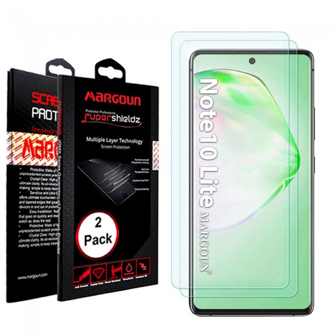 Samsung Galaxy Note 10 Lite Tempered Screen Protector Super Shieldz by Margoun - 2-Pack Clear