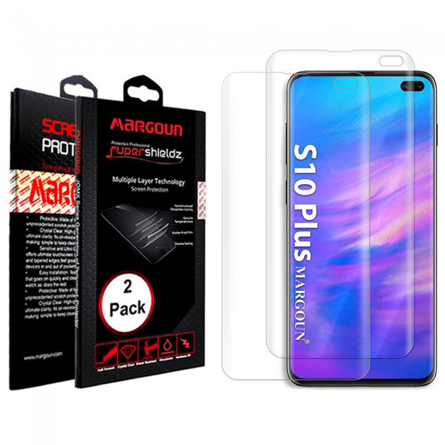 Samsung Galaxy S10 Plus Tempered Screen Protector Super Shieldz by Margoun - 2-Pack Clear