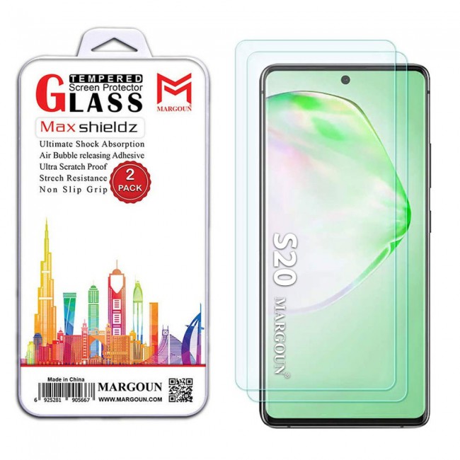Samsung Galaxy S20 Tempered Screen Protector Max Shieldz by Margoun 2-Pack - Clear