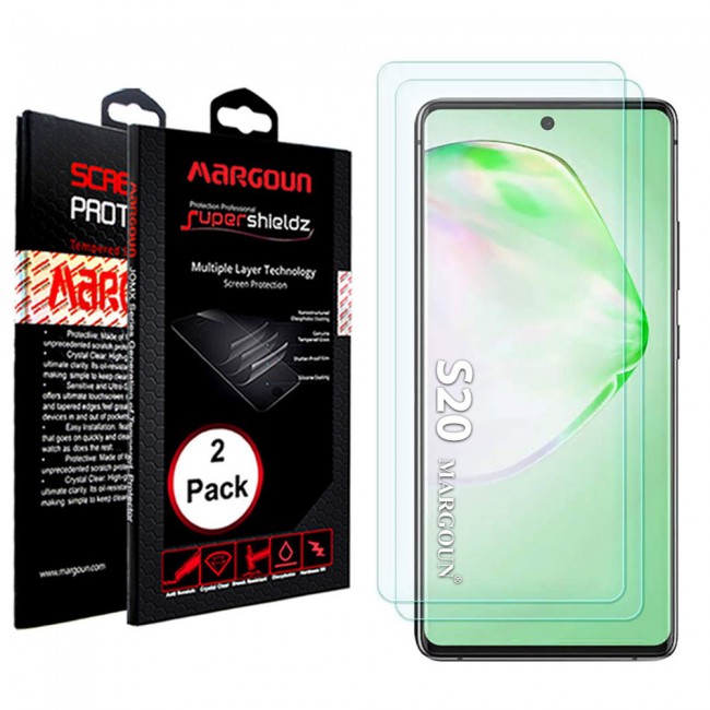 Samsung Galaxy S20 Tempered Screen Protector Super Shieldz by Margoun - 2-Pack Clear