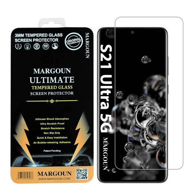 Samsung Galaxy S21 Ultra 5G Tempered Screen Protector Ultimate by Margoun - Clear