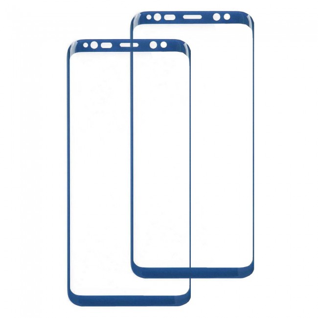 Samsung Galaxy S8 3D Curved Screen Protector 2Pack Super Shieldz by Margoun - Blue