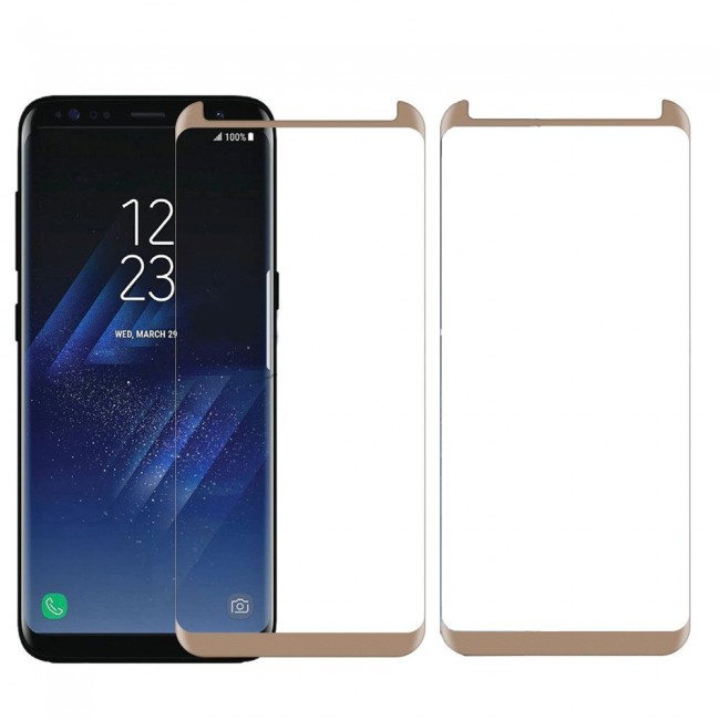 Samsung Galaxy S8 Plus Soft 3D Curved Screen Protector 2Pack Super Shieldz by Margoun - Gold