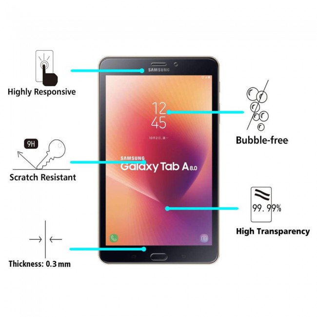 Samsung Galaxy Tab A 8.0 2018 T387 Tempered Screen Protector - Clear