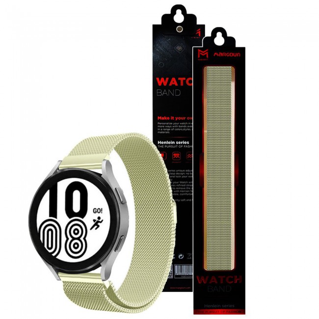 Samsung Galaxy Watch 4 Milanese 20mm Band 40-44mm Henlein Series by Margoun - Champagne Gold