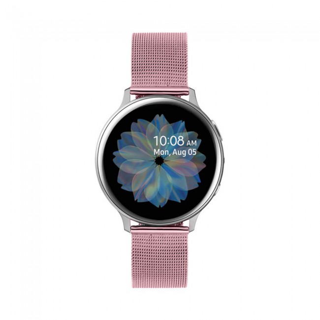 Samsung Galaxy Watch Active 2 Milanese 20mm Band 40-44mm Henlein Series by Margoun - Rose Pink
