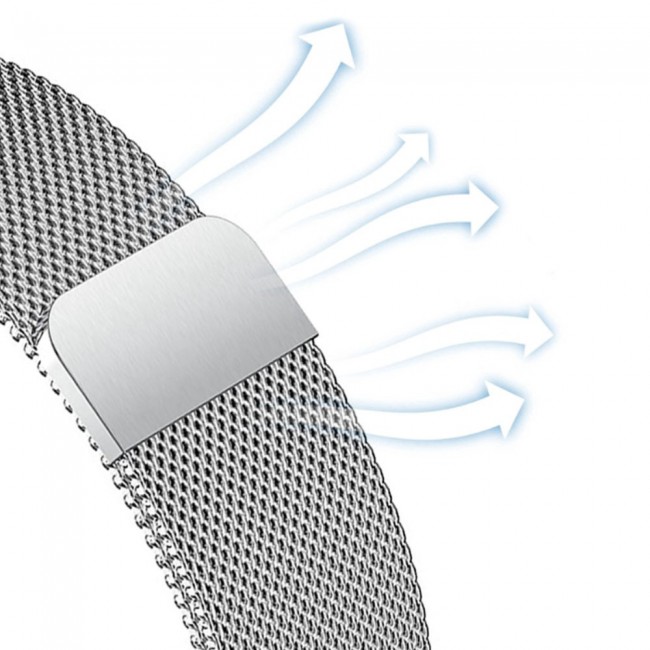 Samsung Galaxy Watch Active and Active 2 40-44mm Milanese Band 20mm Henlein Series by Margoun - Silver