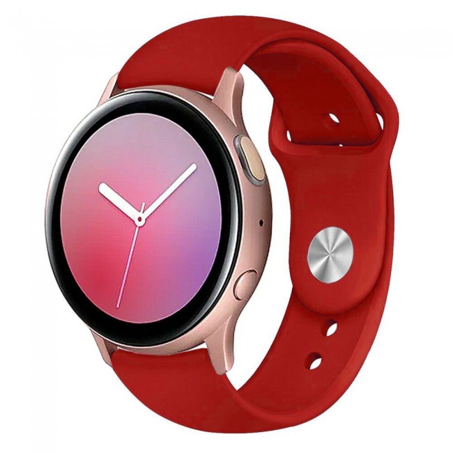 Samsung Galaxy Watch Active and Active 2 Soft Silicone 40-44 Band 20mm Henlein Series by Margoun - Red
