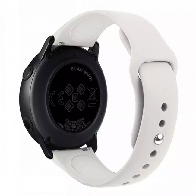 Samsung Galaxy Watch Active and Active 2 Soft Silicone 40-44 Band 20mm Henlein Series by Margoun - White