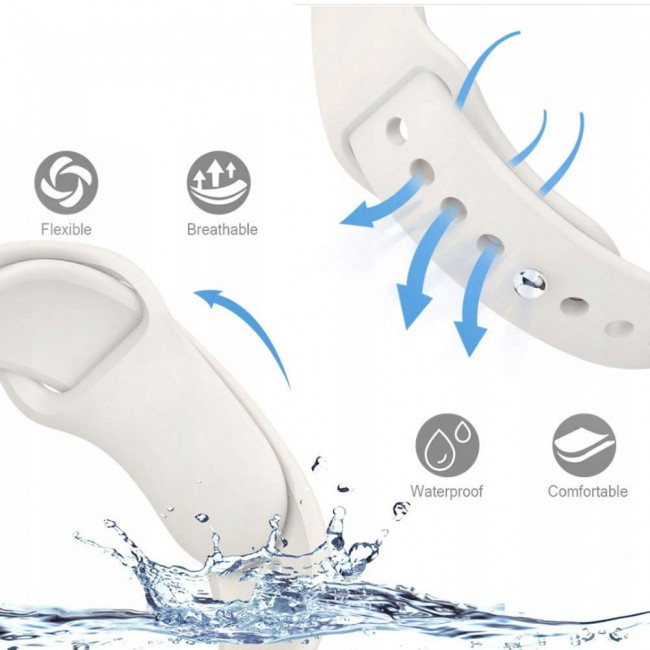 Samsung Galaxy Watch Active and Active 2 Soft Silicone 40-44 Band 20mm Henlein Series by Margoun - White