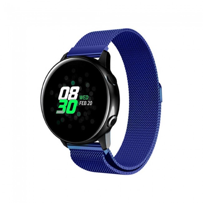 Samsung Galaxy Watch Active and Active 2 40-44mm Milanese Band 20mm Henlein Series by Margoun - Blue