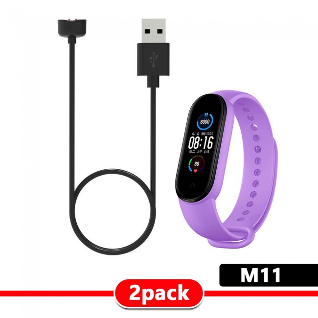 Silicone Band and USB Charger Cable Adapter for Xiaomi Mi Band 5 - ALL Colors