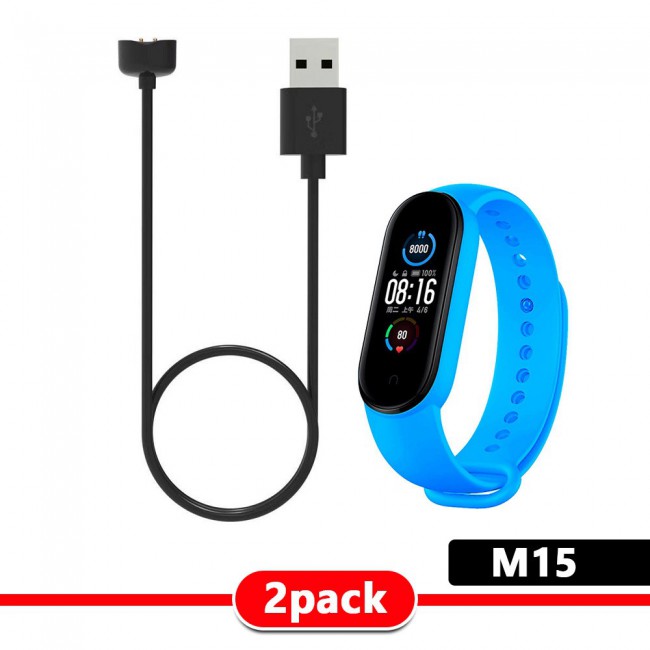 Silicone Band and USB Charger Cable Adapter for Xiaomi Mi Band 5 - ALL Colors