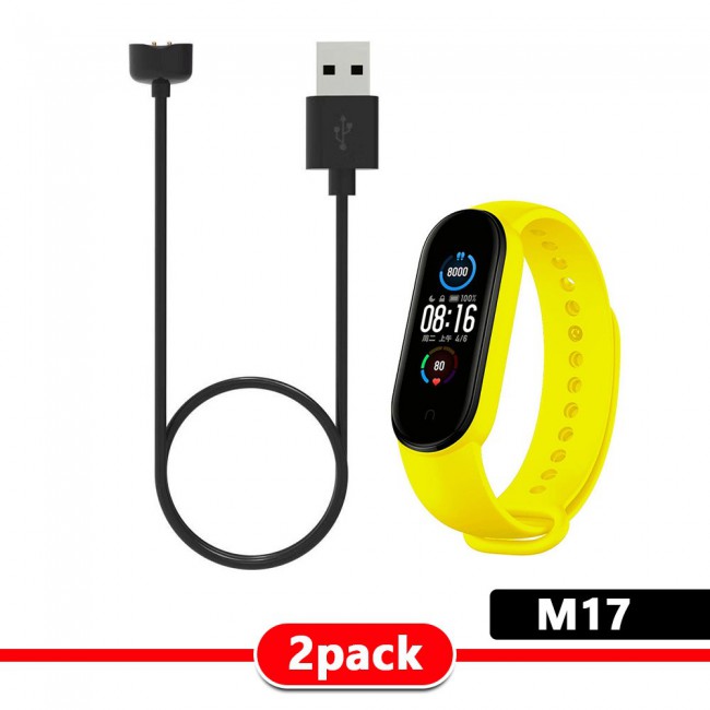 Silicone Band and USB Charger Cable Adapter for Xiaomi Mi Band 5 - ALL Colors