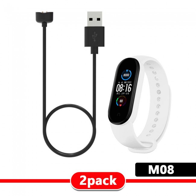 Silicone Band and USB Charger Cable Adapter for Xiaomi Mi Band 5 - ALL Colors