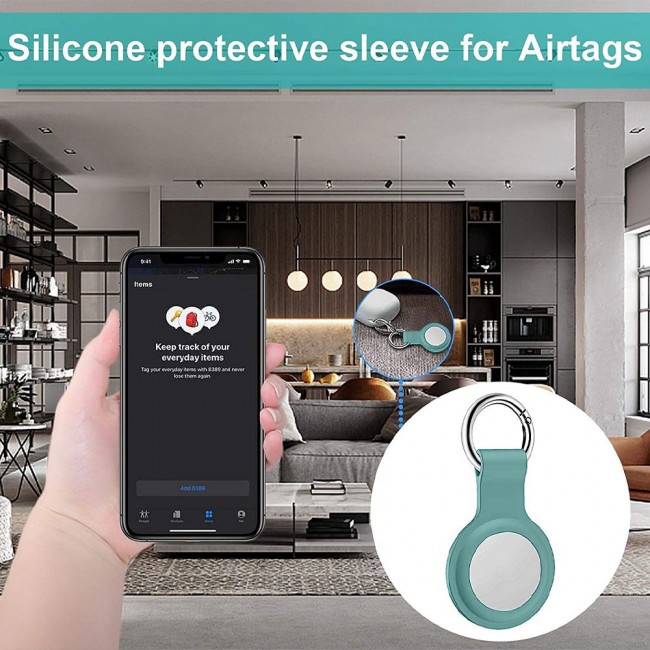 Margoun Silicone Key Ring for Apple AirTag - Sage Green