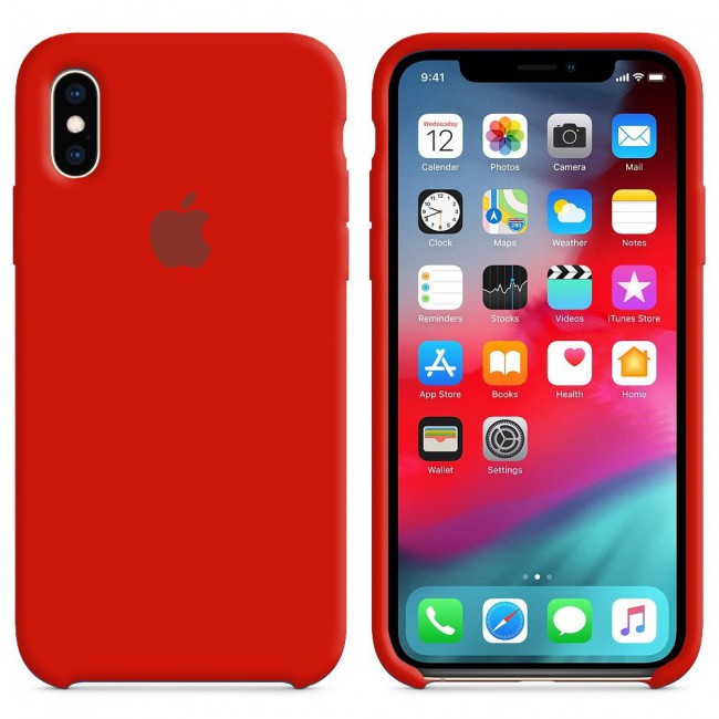 Silicone Protective Case Cover for Apple iPhone X and XS - Red