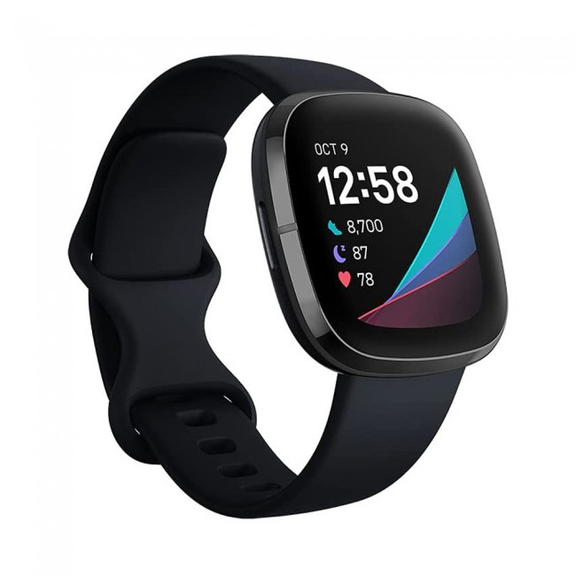 Silicone Rubber Infinity Band for Fitbit Versa 3 Medium-Long Length 230mm Henlein Series by Margoun - Black
