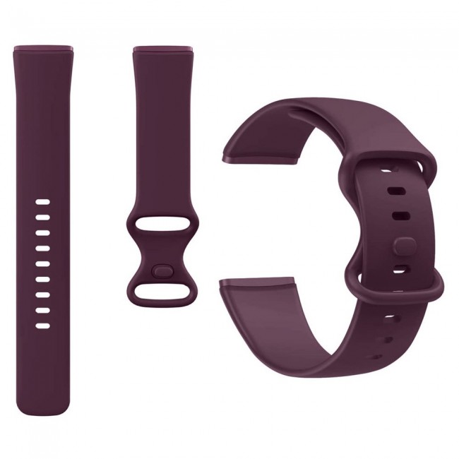 2Pack Silicone Rubber Infinity Band for Fitbit Versa 3 Medium-Long Length 230mm Henlein Series by Margoun - Purple Black